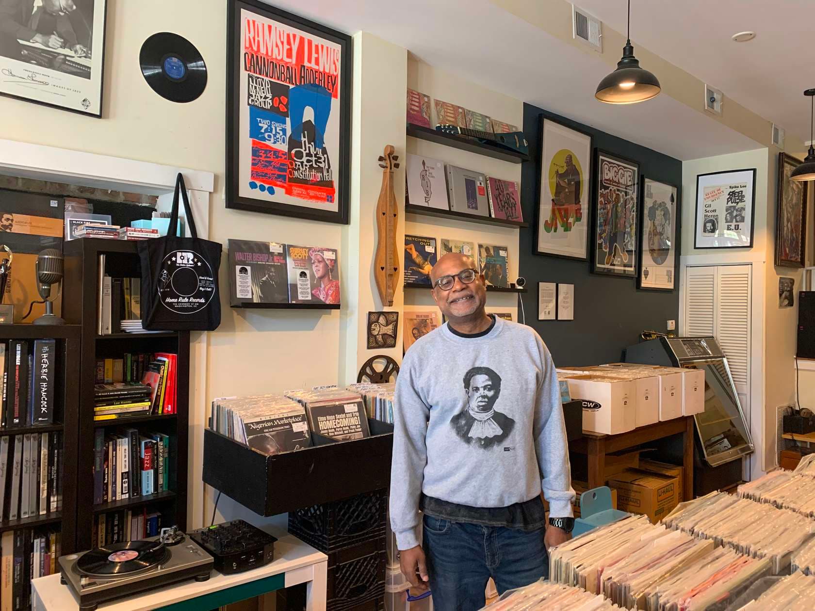 Exterior of HR Records on 14th Street in Washington DC.